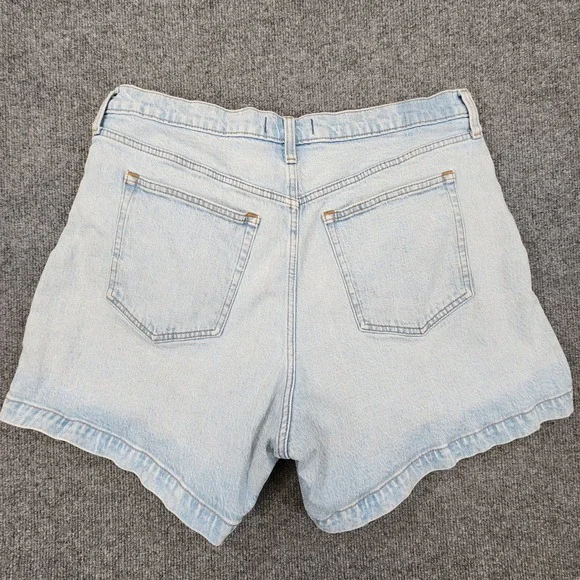 Abercrombie & Fitch The Dad Short Women 33/16 Light Wash High Rise Curve Love - Picture 2 of 7